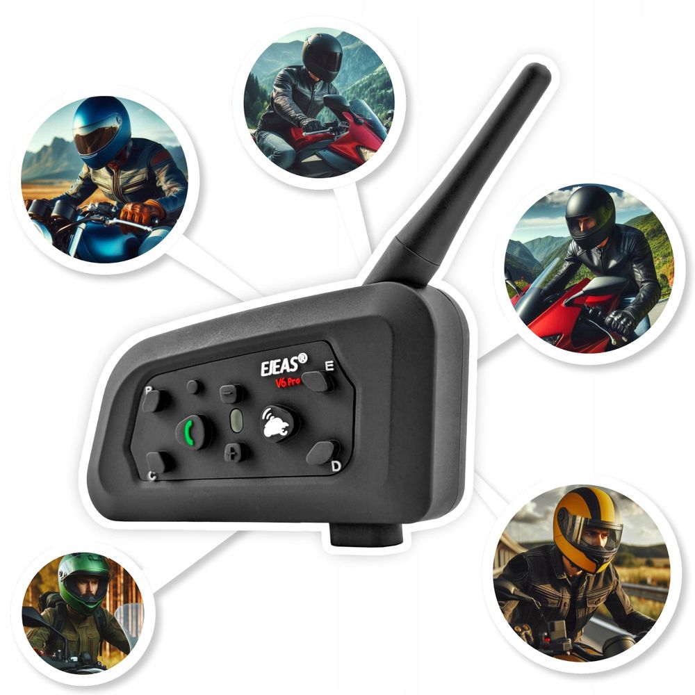 Interkom Motocyklowy Ejeas V6 Pro+ Plus USB-C Bluetooth 1200m Aplikacja EUC