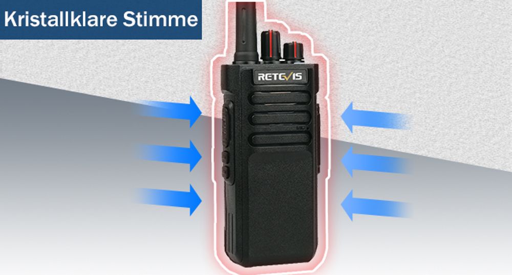 Retevis RT29 Funkgeräte set, Große Reichweite, 3200 mAh, VOX, 16 Kanäle,CTCSS/DCS, Professionelles Funkgerät für Industrie, Baustellen