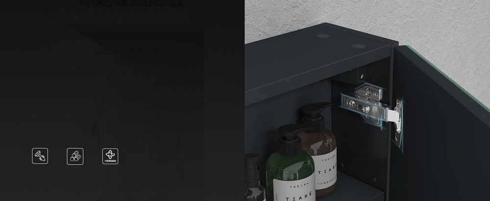 doporro Spiegelschrank Wandspiegel mit Spiegeltüren Wandschrank 100x15x70cm Hängeschrank für Badezimmer Weiß matt Spiegelschrank02
