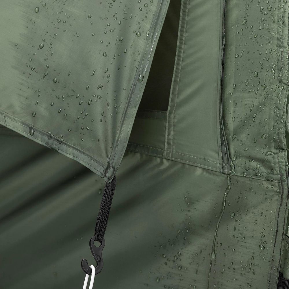 SoBuy Campingzelt Einzelzelt mit Lampenhaken und Schuhaufbewahrungstaschen 2in1-Zelt 1 Person praktische Grün BHT ca. 193x160x86cm OGS32-II-GR