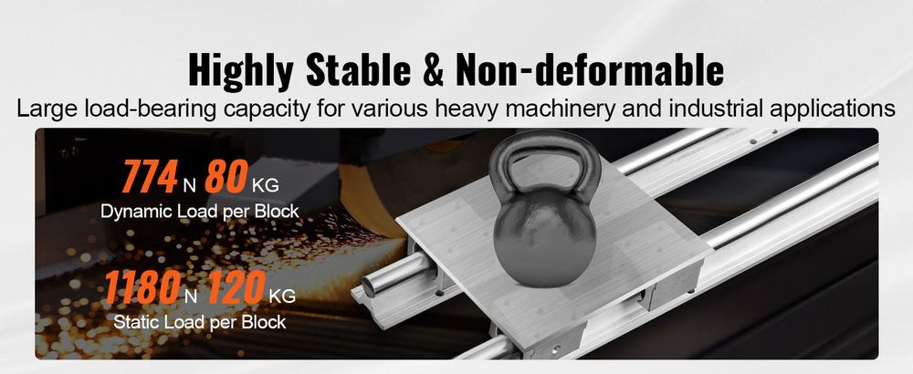 VEVOR Linearführung 2PCS 500mm SBR16 Linearführungsschiene 4PCS SBR16UU Lagerblock CNC-Kit Linearführungen und Lagerkit CNC-Schienen Linearführungssatz für CNC-Maschinen automatisierte Maschinen und Geräte, 2000 mm