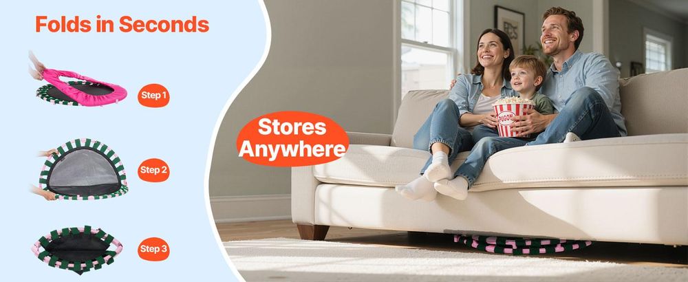 VEVOR Kindertrampolin Outdoor-Trampolin 91,44 cm faltbares Trampolin mit Griff, Rebounder-Trampolin Gartentrampolin für Kleinkinder, Geburtstagsgeschenk für Kinder ab 3 Jahren 100 kg belastbar Rosa