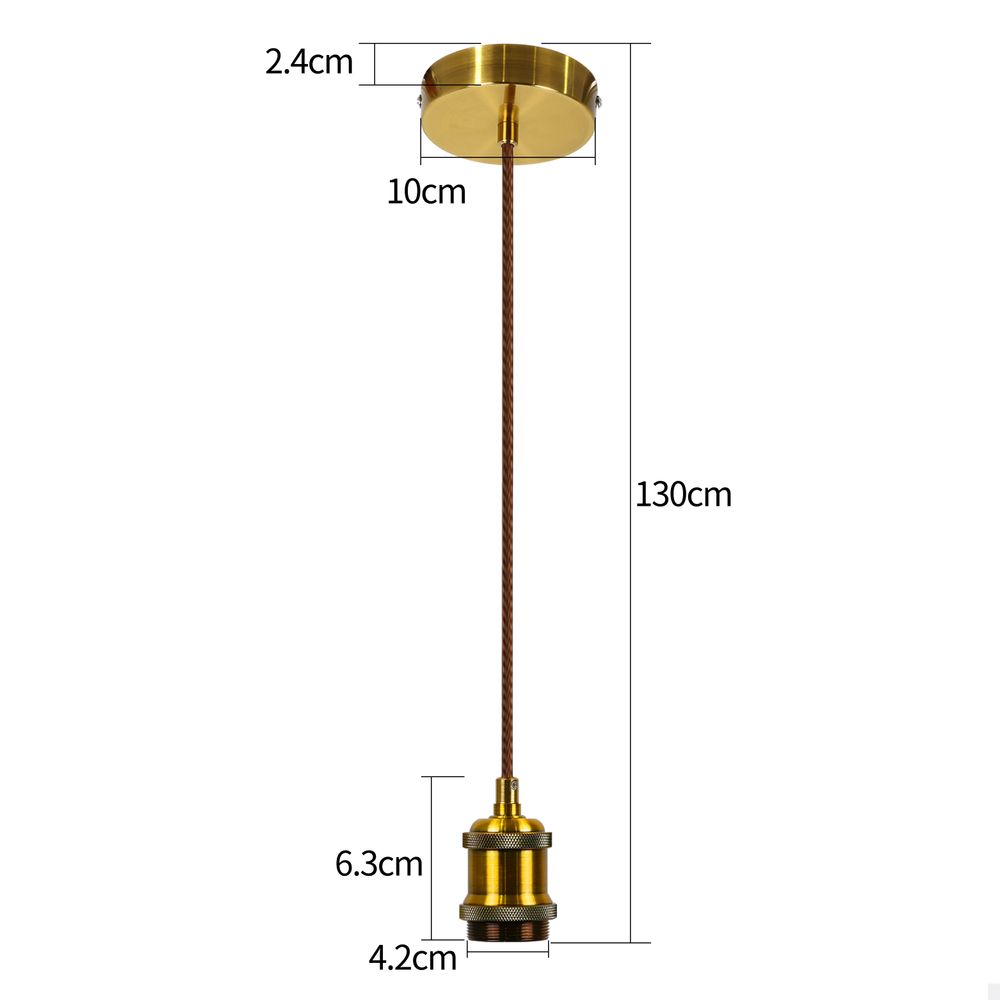 ZMH Lampa Wisząca E27 Wisząca Lampa Vintage Gniazdo Srebrna Wisząca Podstawa Pasek 1,3M Drut Lampa wisząca do salonu Restauracja Bar Piwnica na wino