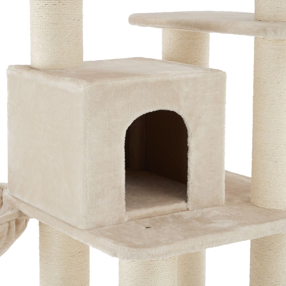 tectake® Kratzbaum Gismo 195 cm inklusive Treppe, 4 Spielbällen und Kippschutz