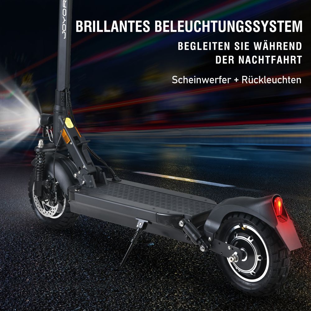 Elektroroller JOYOR Y8-S Mit ABE-Gutachten - 500W Motor 48V26AH Batterie 85KM Reichweite Scheibenbremsen - Schwarz