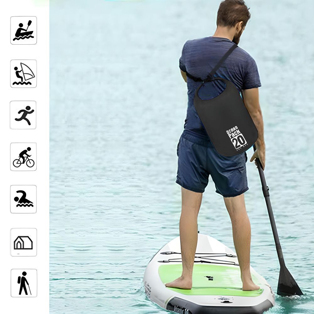 Seesack Packsack Dry Bag 20 L Wasserdichter Rucksack Wasserdicht Tasche Stausack Schultergurten Tragegriff Ventil Packtasche für Wassersport Retoo