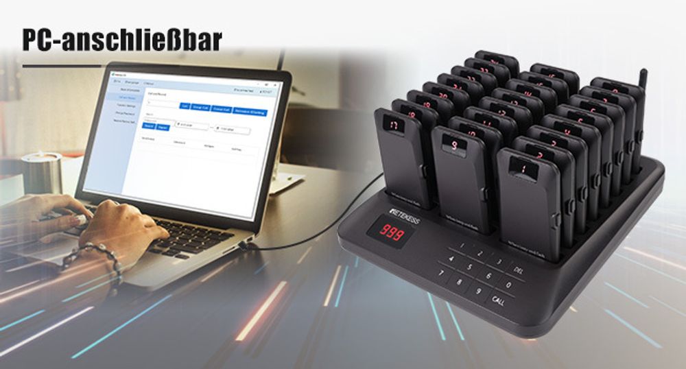 Retekess TD157P Pager Rufsystem, Restaurant Pager mit 800m, 24H, 39 Rufmodi, Geeignet für Fast Food Restaurant, Kompatibel mit TD157