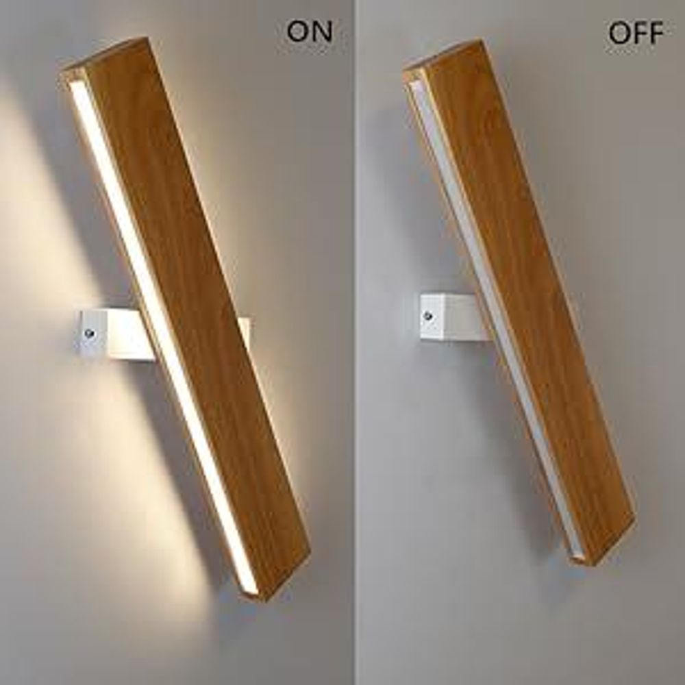 ZMH LED Applique murale intérieure - 52CM Bois Moderne Lampe de couloir Up et Down Design 17W Lampe de cage d'escalier Indirecte 3000K Blanc chaud Eclairage mural