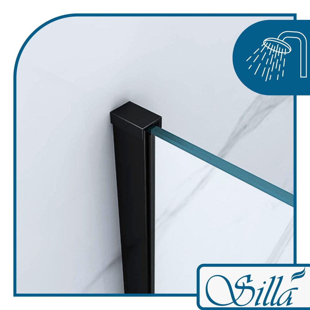 Duschwand, Walk in Dusche, Duschabtrennungen, Dusche, Schwarz, Silla