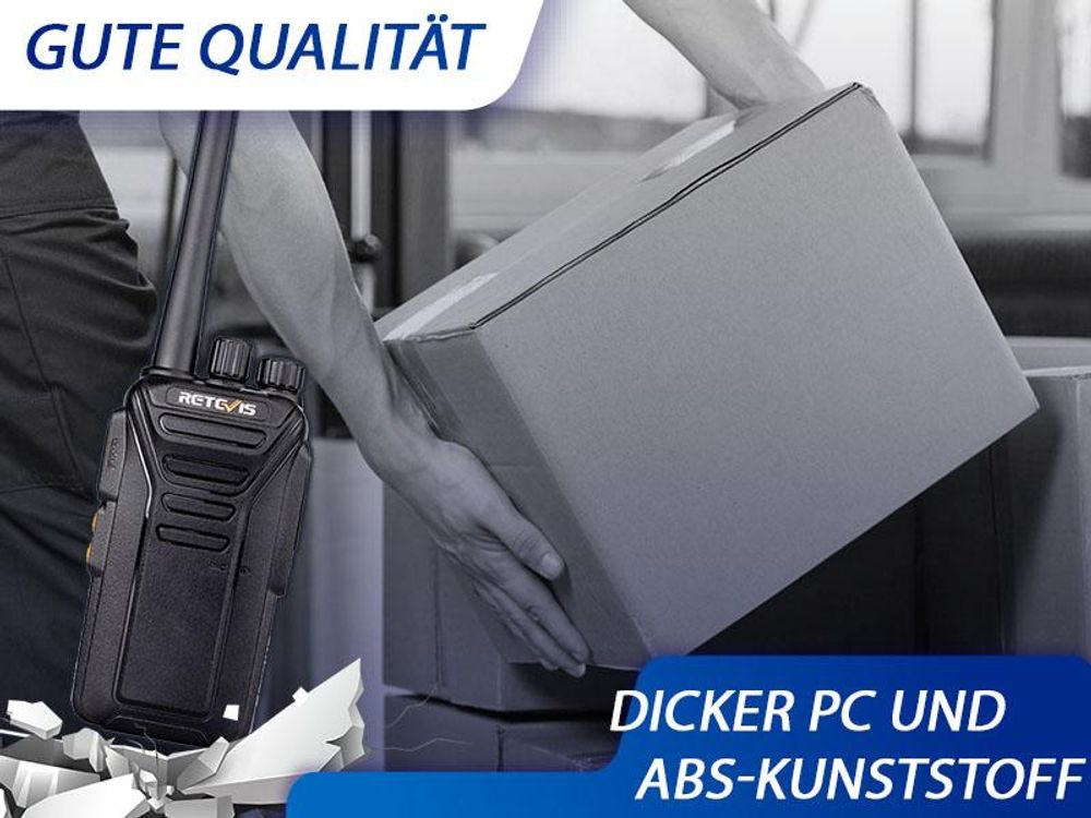 Retevis RT27 Funkgeräte, PMR446 Walkie Talkie mit 6-Wege-Ladegerät CTCSS/DCS, VOX, Lizenzfrei Wiederaufladbares für Baustelle, Sicherheit, Schule