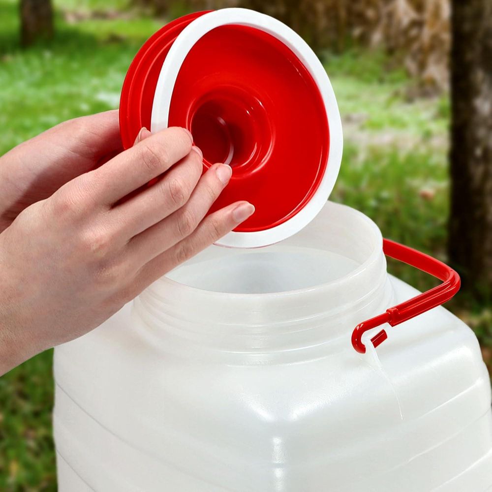 KADAX Wasserkanister "Asele", Trinkwasserkanister, Wassertank mit Hahn und Gummidichtung, Weiß, 10L
