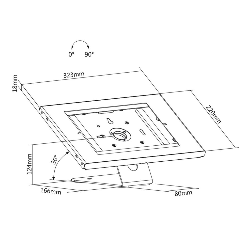 Tablethalterung mit Diebstalschutz - 2 in 1 - Tischmontage und Wandmontage - iPad / iPad Air / iPad Pro / Samsung Galaxy