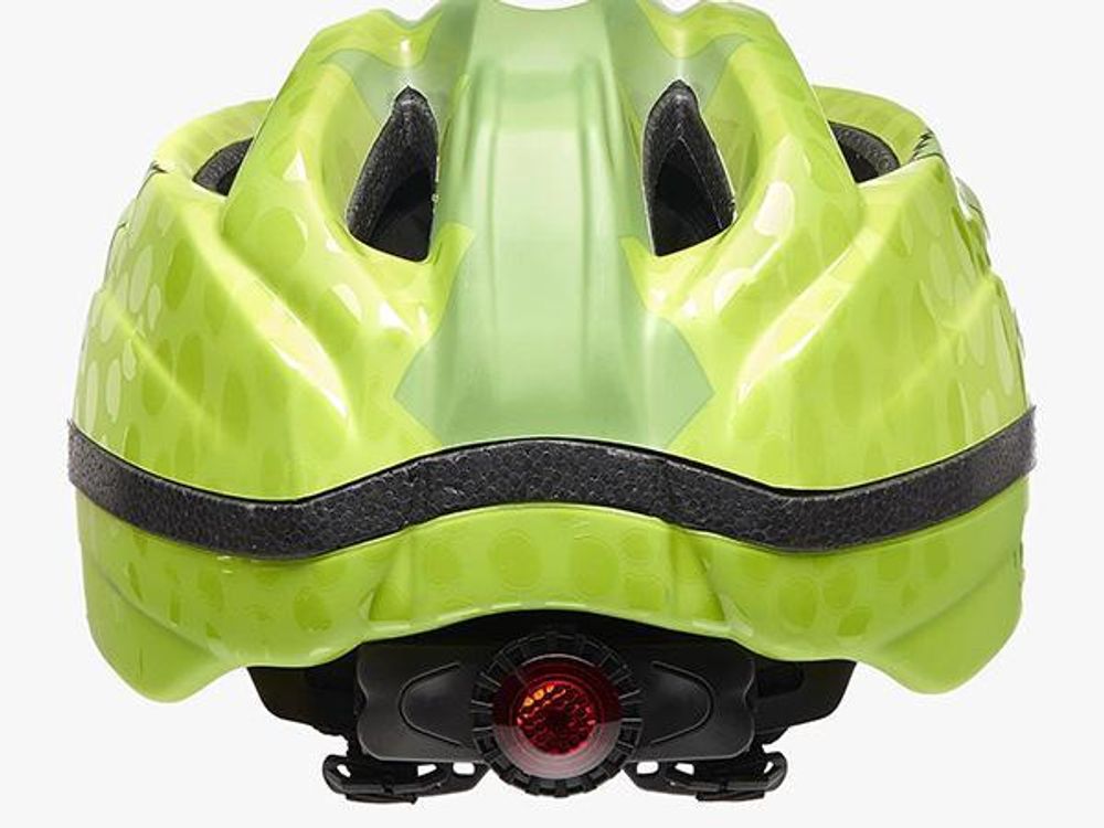 KED Meggy II Trend I Kinder Fahrradhelm Insektenschutznetz Integriertes LED-Rücklicht maxSHELL Technologie Farbe: green croco glossy Größe: 52-58 (M)