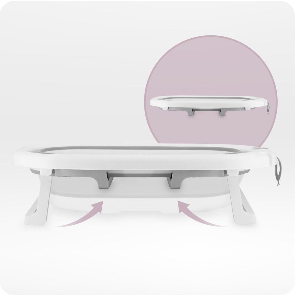 MoMi NATA – Babywanne klappbar, Ablass-Stöpsel, Anti-Rutsch-Füße, Duschhalter – Grün
