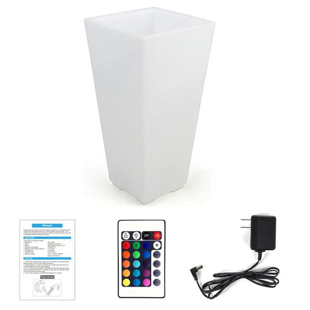 MasterLED LED Blumentopf beleuchtet - RGB Farbwechsel - mit Fernbedienung - wetterfest - Gartenbeleuchtung für Terrasse & Balkon - 30x50cm