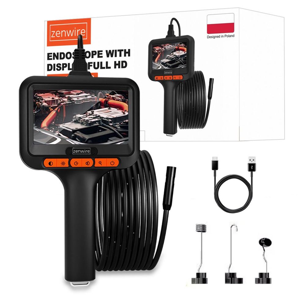 Endoskop - Inspektionskamera - Werkstattkamera - mit IPS-Display - für Rohre - USB-C - 5 m