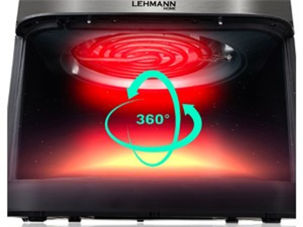 Lehmann Heißluftfritteuse 8 Liter XXL, 1800 W Friteuse Heissluft, Air Fryer mit 10 Programmen, gesunde Lebensmittel ohne Fett
