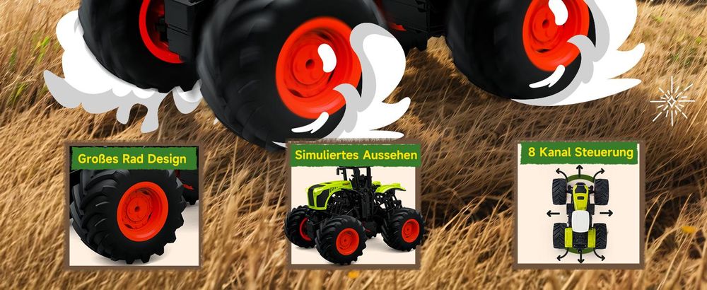 –8 Kanal Spaß RC Monstertruck mit Licht & Sound –