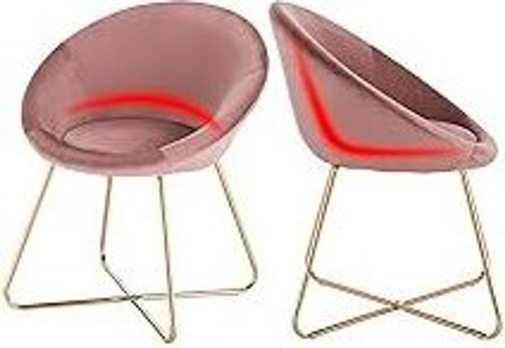 WOLTU Esszimmerstühle 2er-Set Polsterstuhl Wohnzimmerstuhl aus Samt & Goldene Gekreuzte Metallbeine, Rosa