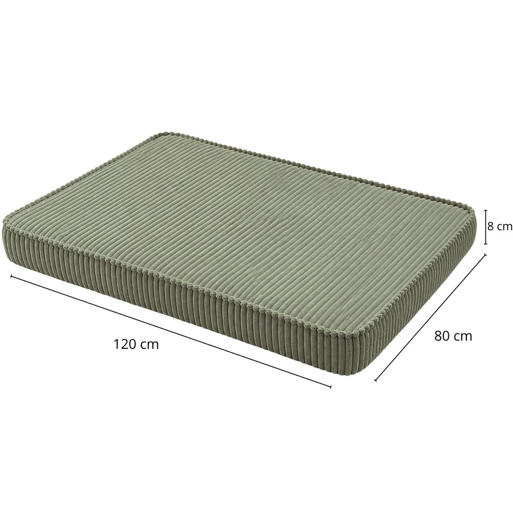 HUNDEBETT HUNDEKISSEN HUNDEMATTE CORD XL 120x80 CM Hellgrün
