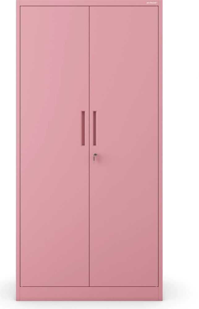 Metallschrank C34 Aktenschrank Werkzeugschrank Umkleideschrank Spind Flügeltüren Kleiderstange Pulverbeschichtung Metall Abschließbar 185 cm x 90 cm x 45 cm (H x B x T) Farbe: Rosa