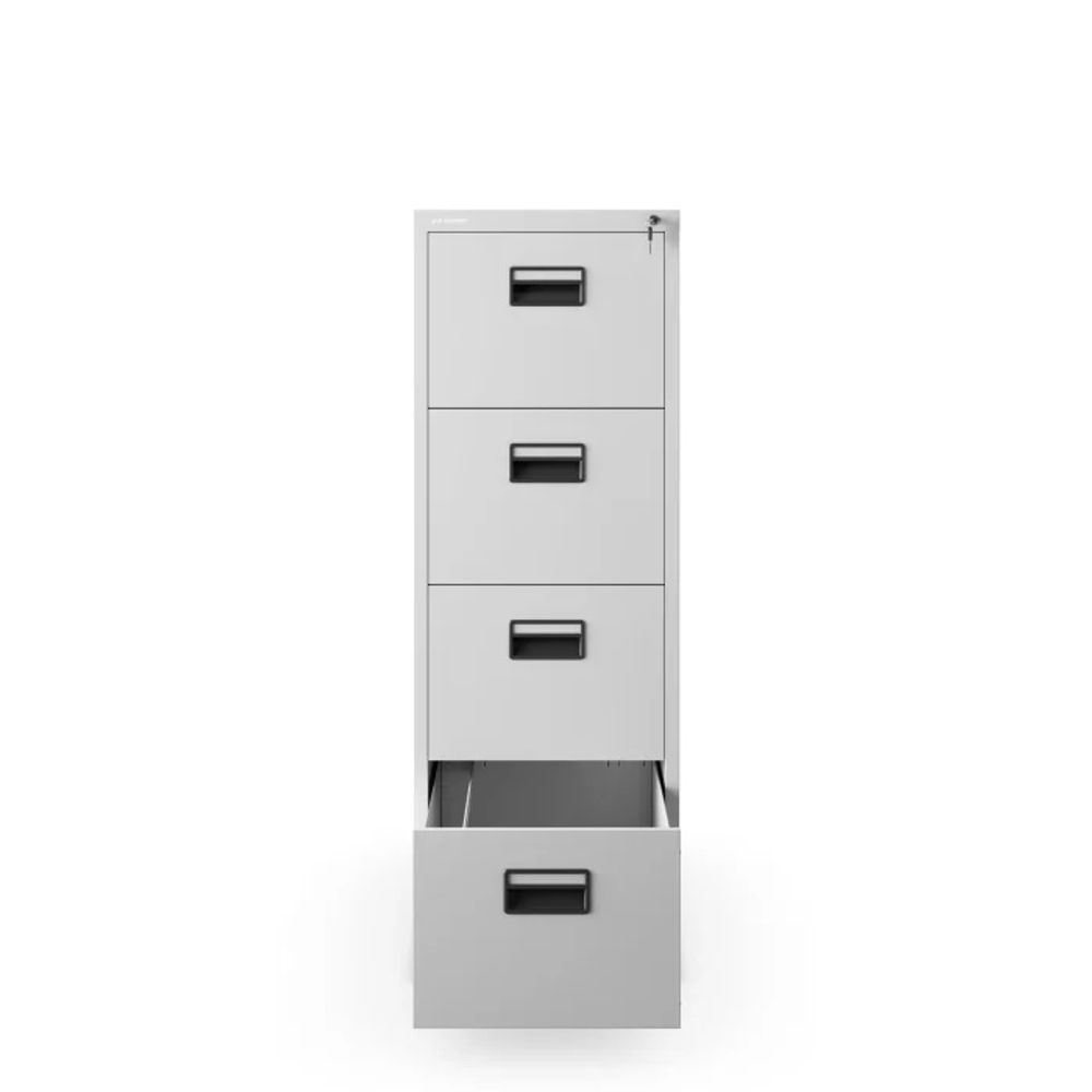 Hängeregistraturschrank V004A Hängemappenschrank Hängeregisterschrank Aktenschrank mit 4 Schubladen Pulverbeschichtung Stahlblech 132 cm x 46 cm x 62 cm (H x B x T) (grau)
