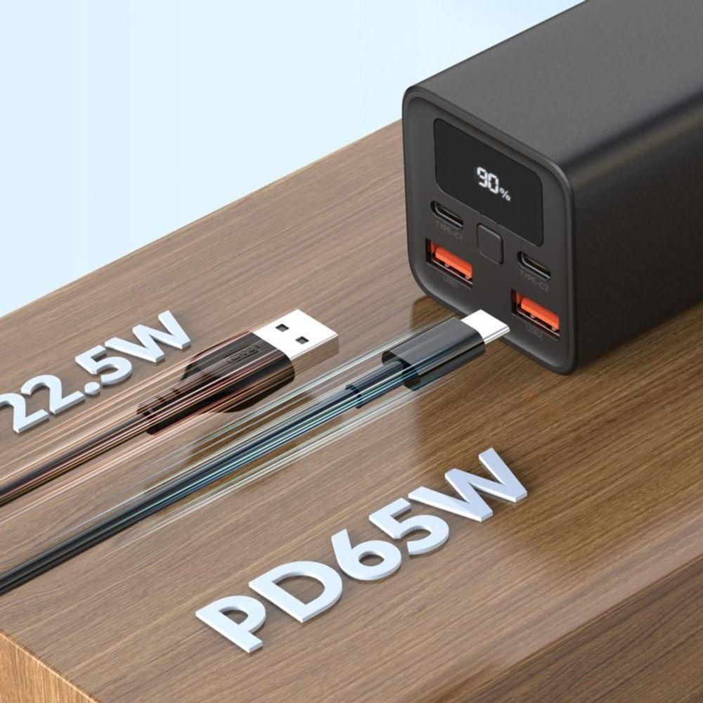 Batterie externe XO PB97 20000mAh 65W PD QC pour ordinateur portable Noir