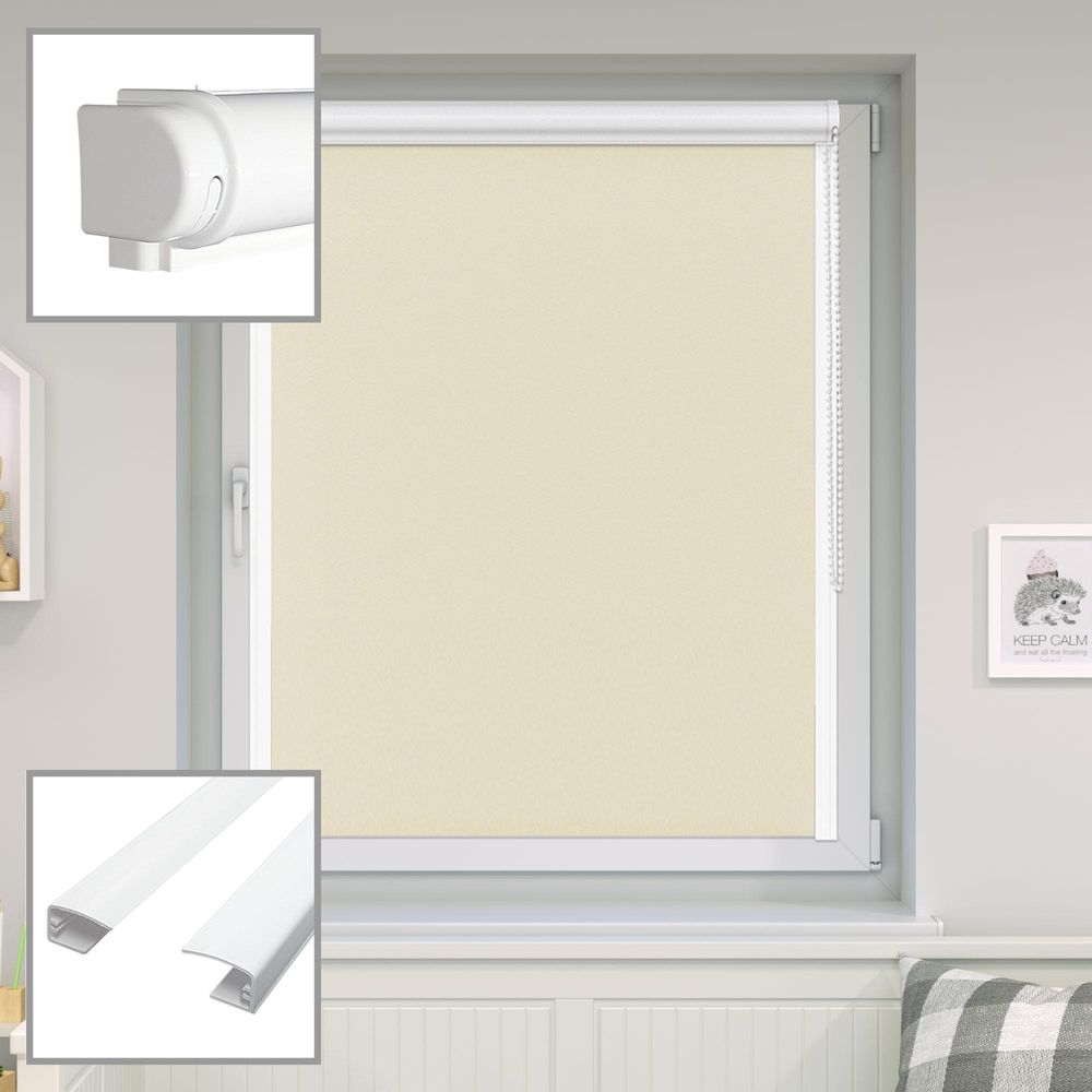 Verdunkelungsrollo Thermorollo Fenster Tenebra ohne Bohren Klemmfix 45x220cm weiß VICTORIA M