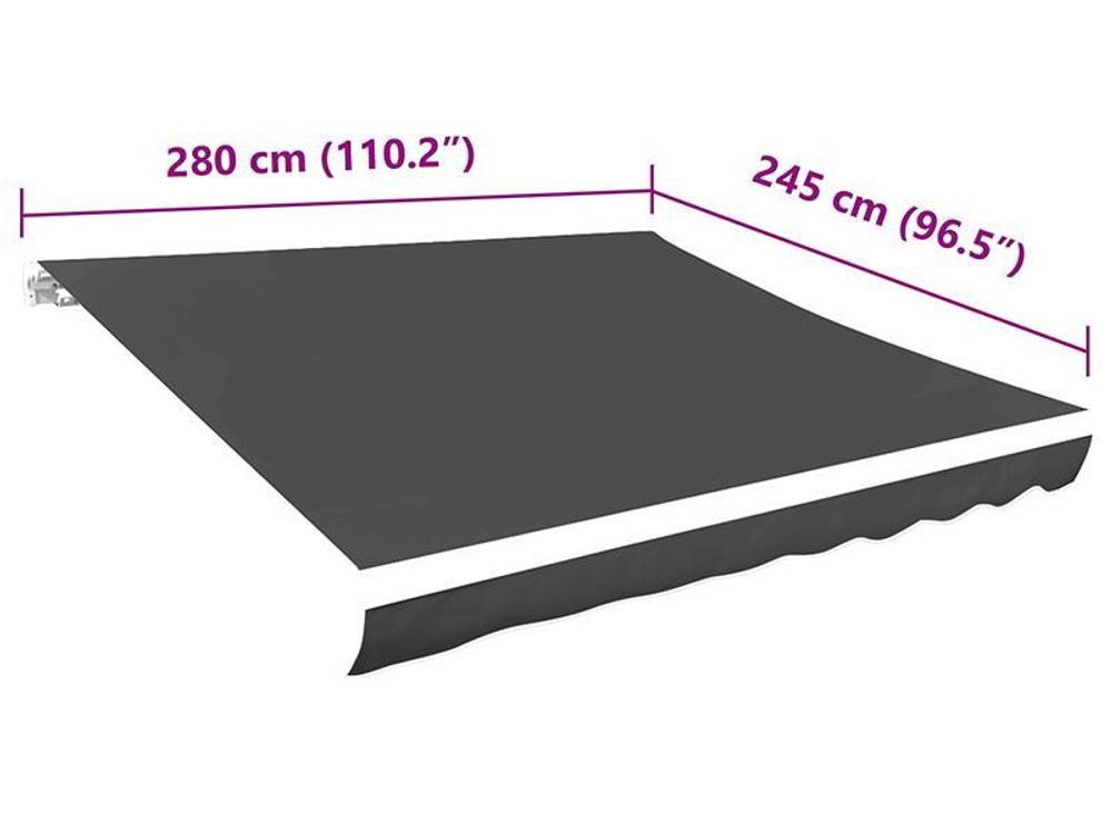 vidaXL Markisenbespannung Canvas Anthrazit 300x250 cm