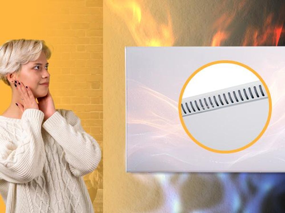 Heidenfeld Hybrid Infrarotheizung HF-HP150 | Steuerung via App - Fernbedienung - Touch-Bedienfeld - Thermostat - 1000 Watt - bis 25 m²