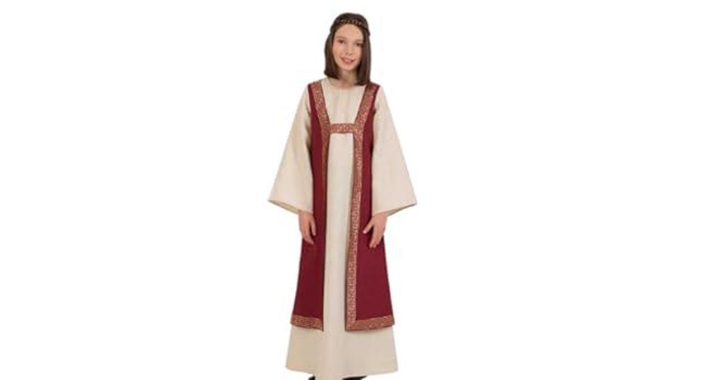 Kleid "Burgund" Kinderkostüm Mädchen Kleid, Mittelalter (128)