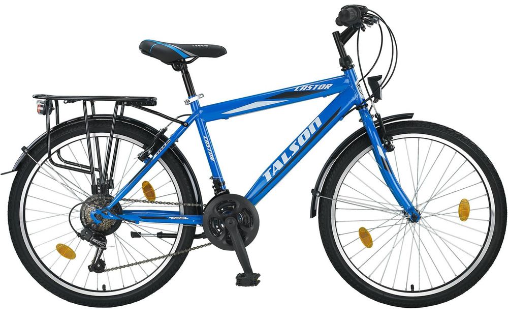 24 Zoll Kinderfahrrad SHIMANO 21 Gang 24" Fahrrad Blau Vorder- + Rücklicht TMX