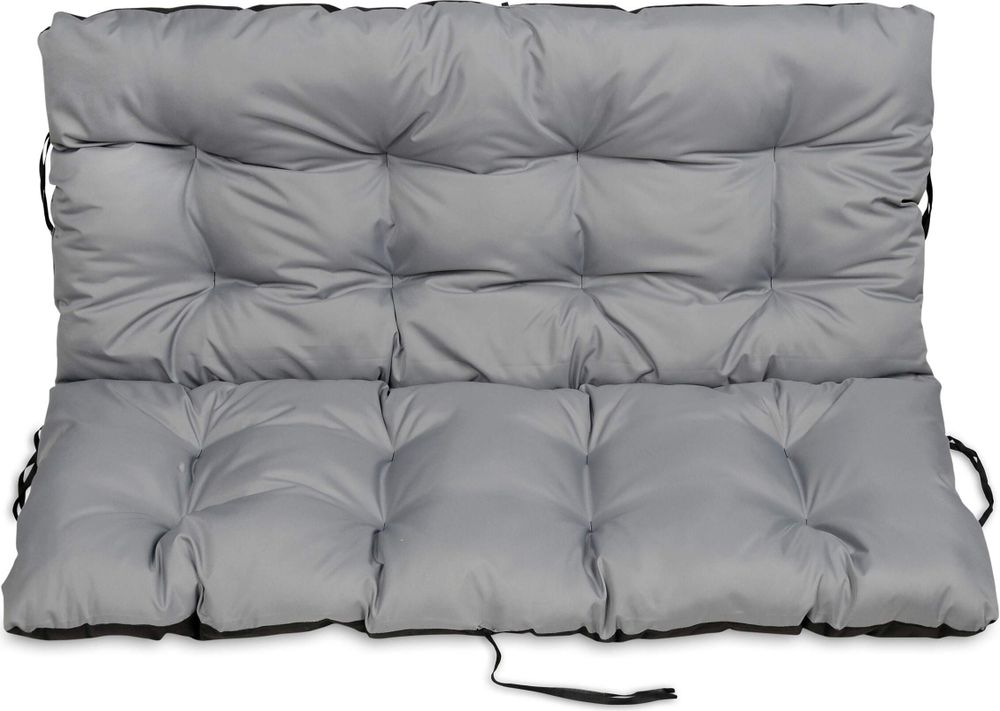 Sitzkissen Bankkissen Bankauflage für Gartenbank - 140x50 cm und Rückenlehne 140x60 cm - Outdoor und Indoor - grau