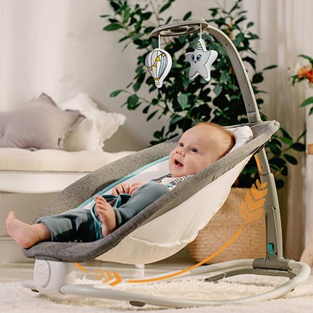 Lionelo Pascal babywippe babyschauke babynest baby wippe kinder schaukel bouncer Grau