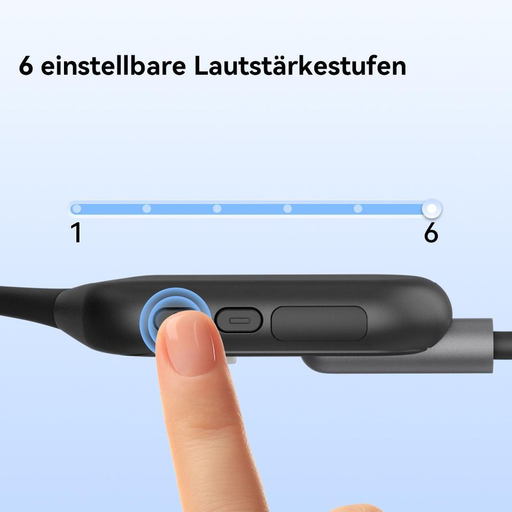 Retekess TT042 Knochenleitungskopfhörer, Hörhilfegerät, zwei Modi, 200 mAh, 6 Lautstärkestufen, Typ-C,Breite Kompatibilität, für Seniorenreisegruppen