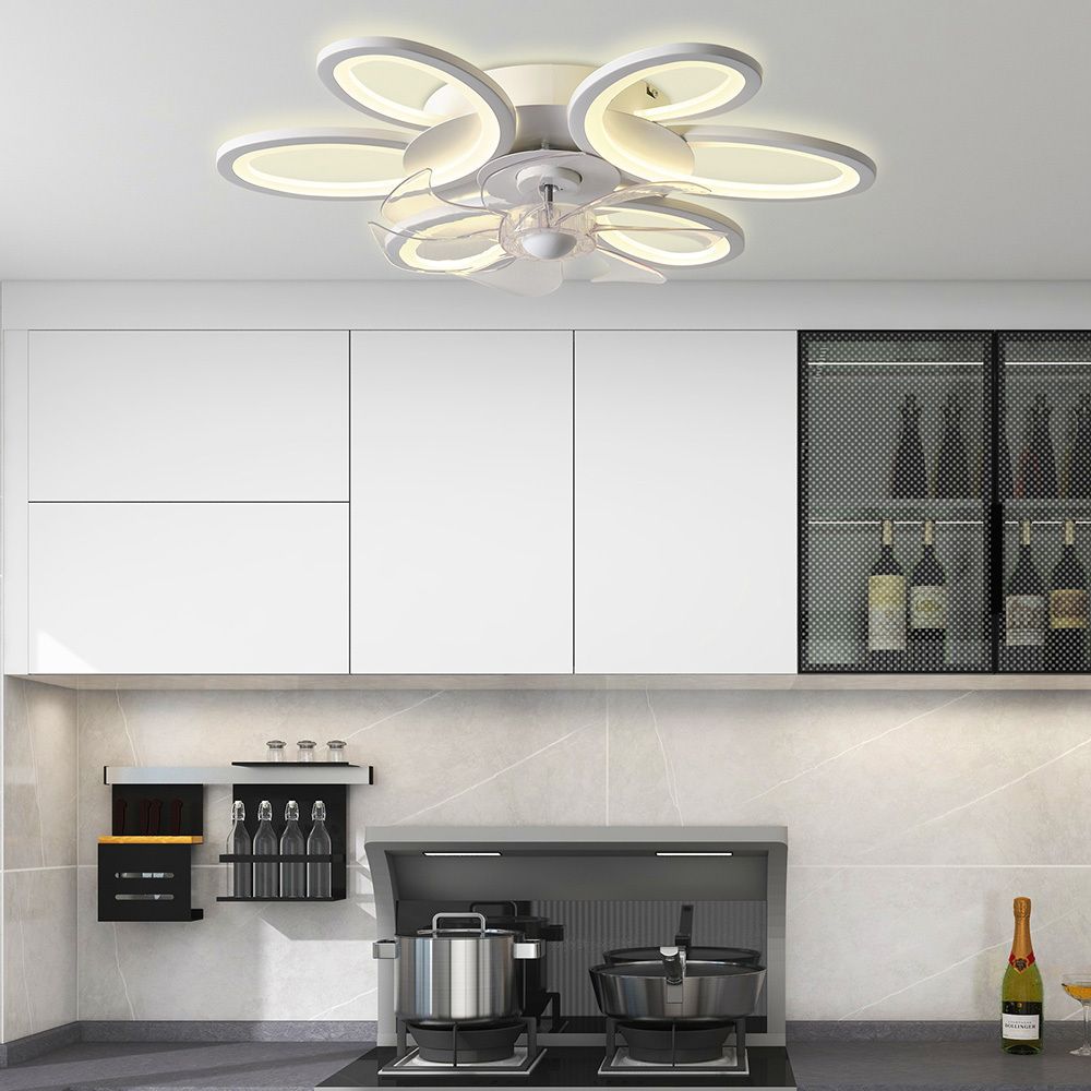Smart Deckenventilator mit Beleuchtung und Fernbedienung Ø65cm Dimmbar 3000-6000K Deckenleuchte mit Ventilator 6 Windgeschwindigkeiten