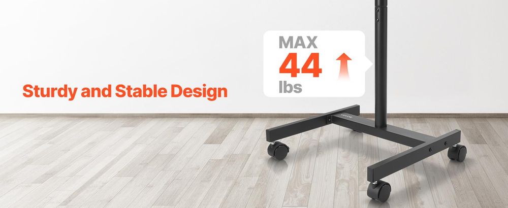 VEVOR TV Halterungen Rollbarer TV-Ständer für 431,8–1397 mm große Flach- und Curved-Fernseher bis 20 kg (max. VESA 200 x 200 mm)