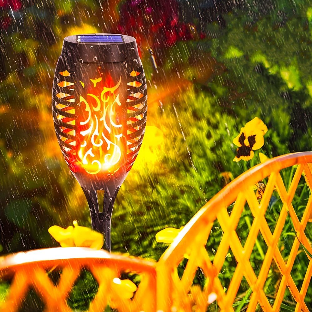 Solarleuchten Garten 8 Stück LED Solar Fackel Gartenfackeln mit Realistischer Flammeneffekt IP65 Solarlampen für Außen Garten Retoo