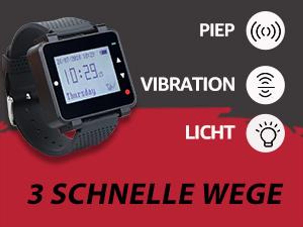 Retekess T128-T117 Restaurant Pager, Kellner Rufsystem, Uhrenempfänge, mit DREI Erinnerungsmodi, für Bar, Hotel, Klinik, Veterinärgeschäft