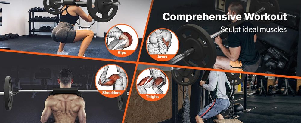 VEVOR Sicherheitskniebeuge-Stange, 1.500 LBS Fitness Kniebeuge-Stange, Sicherheitskniebeuge-Stangenaufsatz mit Schulter- und Armpolstern, 32 mm Durchmesser Gewichtsstange, ideal für Frontkniebeugen, Ausfallschritte, Rehabilitation, Physiotherapie, Abnehmbar, 315 kg