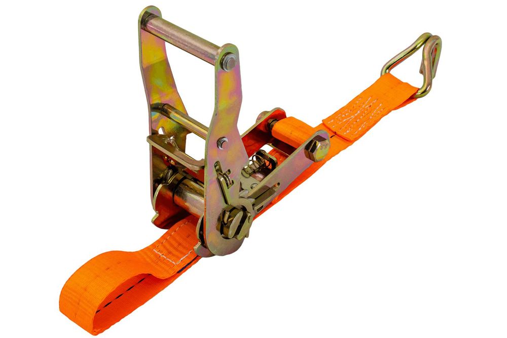 UNITRAILER Spanngurt mit Ratsche 4m 25mm 1t Zurrgurt  Orange 2-teilig Pkw Anhänger Motorrad