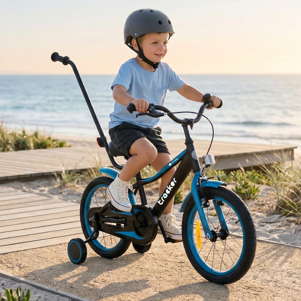 Sun Baby Tracker bike Dětské kolo pro chlapce 14 palců neonově modrá