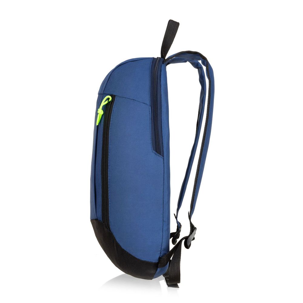 Blauer Outtec Rucksack, Seitenansicht auf weißem Hintergrund.