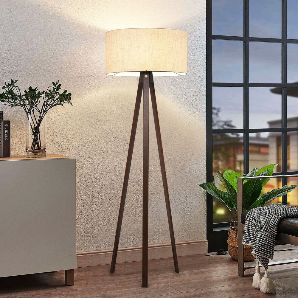 Opviq, AYD-2935, Stehlampen, Beige, Holz, 21 x 38 x 140 cm