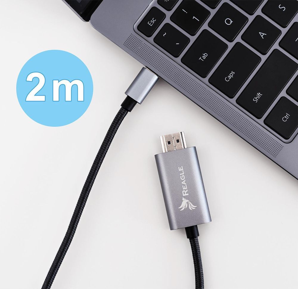 Reagle USB-C HDMI 2.1 Adapter Kabel – 8K 4K 165 Hz 48 Gbps MAC MHL – für MacBook Monitor TV