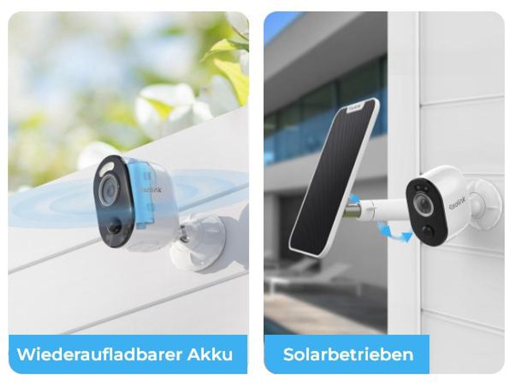 Reolink Argus 3 Ultra+Solar Panel, 4K 8MP Überwachungskamera Außen, 5/2,4 GHz WiFi, Farbnachtsicht, Intelligente Erkennung, 2-Wege-Audio