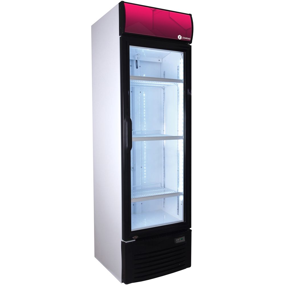 ZORRO Getränkekühlschrank ZK 280 | Weiß/Schwarz | 280 Liter | Glastür