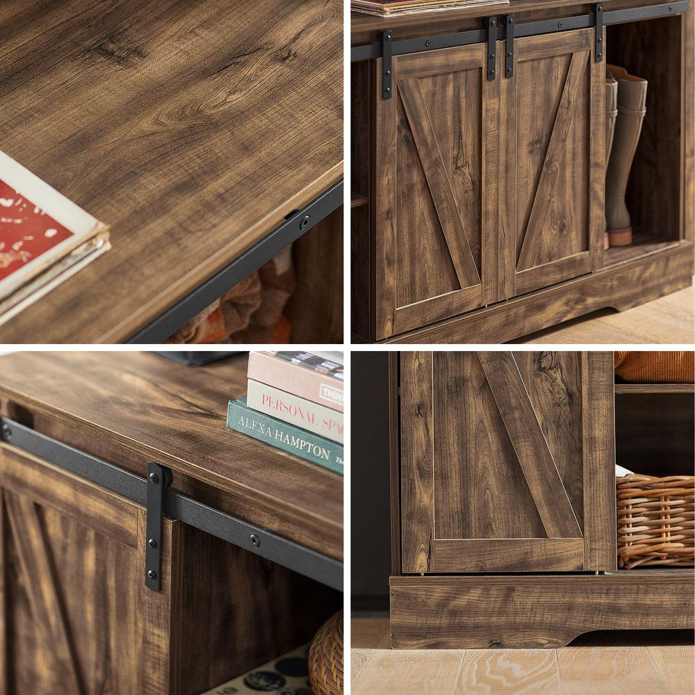 SoBuy Sideboard Küchenschrank Kommode Flurschrank Beistellschrank mit Schiebetüren Verstellbare Regalböden Platzsparend Vielseitig für Küche FSB60-N
