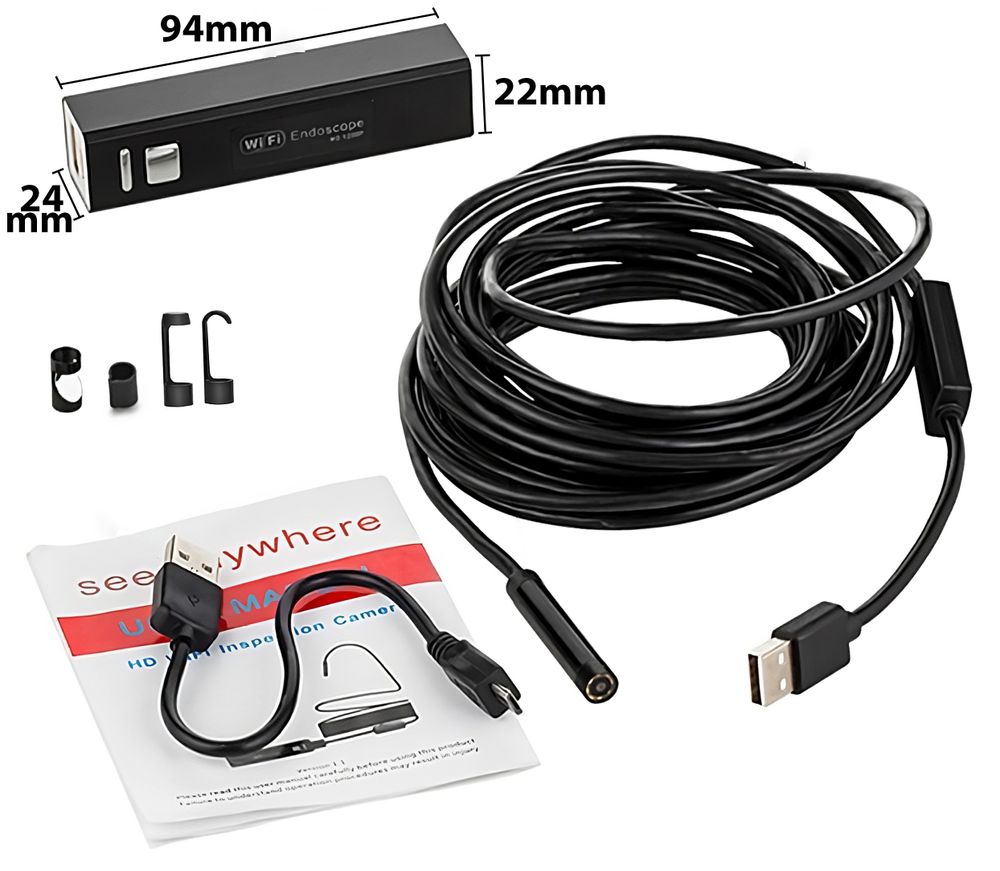 Endoskopkamera Profi WiFi WLAN Endoskop mit LED Licht Inspektionskamera Endoscope Kamera mit Wasserdicht IP67 Objektiv Retoo