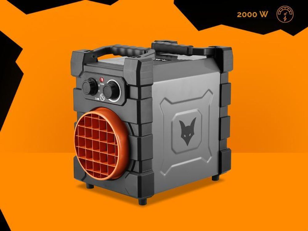 FUXTEC Elektroheizer FX-EH2 | Heizlüfter mit 2000W Leistung | Thermostatregelung & Überhitzungsschutz | IP24 Spritzwasserschutz | kompakt & tragbar
